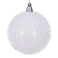 Vickerman 6" White Iridescent Ice-like Finish Ball Ornament (2 Pack)