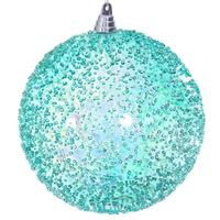 Vickerman 8" Teal Iridescent Ice-like Finish Ball Ornament