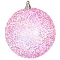 Vickerman 8" Pink Iridescent Ice-like Finish Ball Ornament