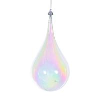 Vickerman 4" Clear Iridescent Drop Ornament (3 Pack)
