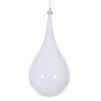 Vickerman 4" White Iridescent Drop Ornament (3 Pack)