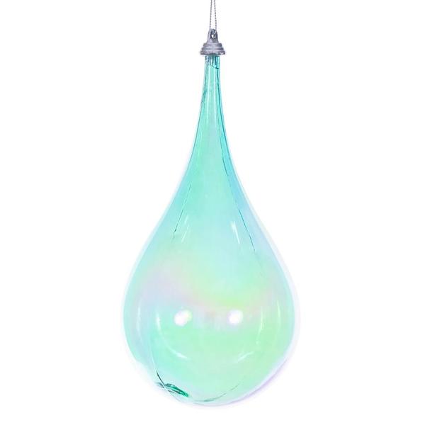 4" Teal Iridescent Drop Ornament (3 Pack)