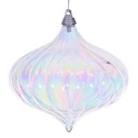 Vickerman 4.75" Clear Iridescent Glossy Onion Ornament (2 Pack)