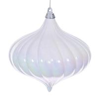 Vickerman 4.75" White Iridescent Glossy Onion Ornament (2 Pack)
