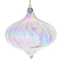 Vickerman 4.75" Champagne Iridescent Glossy Onion Ornament (2 Pack)
