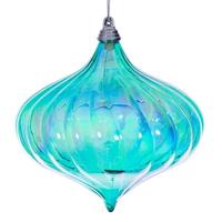 Vickerman 4.75" Teal Iridescent Glossy Onion Ornament (2 Pack)