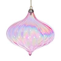 Vickerman 4.75" Pink Iridescent Glossy Onion Ornament (2 Pack)