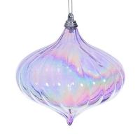 Vickerman 4.75" Lavender Iridescent Glossy Onion Ornament (2 Pack)