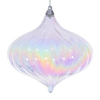 Vickerman 6" Clear Iridescent Glossy Onion Ornament (2 Pack)