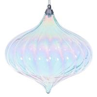 Vickerman 6" Baby Blue Iridescent Glossy Onion Ornament (2 Pack)