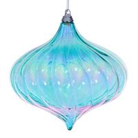 Vickerman 6" Teal Iridescent Glossy Onion Ornament (2 Pack)