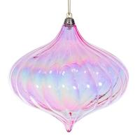 Vickerman 6" Pink Iridescent Glossy Onion Ornament (2 Pack)