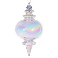 Vickerman 5" Clear Iridescent Finial Ornament (3 Pack)