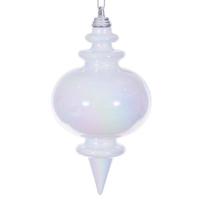 Vickerman 5" White Iridescent Finial Ornament (3 Pack)