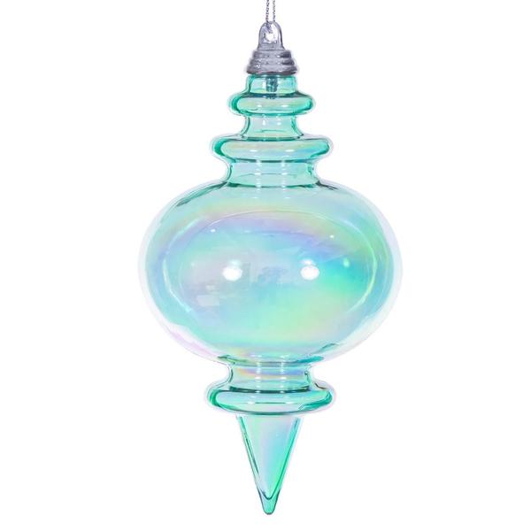 5" Teal Iridescent Finial Ornament (3 Pack)