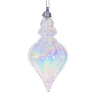 Vickerman 5" Clear Iridescent Drop Ornament (3 Pack)