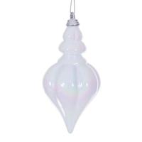 Vickerman 5" White Iridescent Drop Ornament (3 Pack)