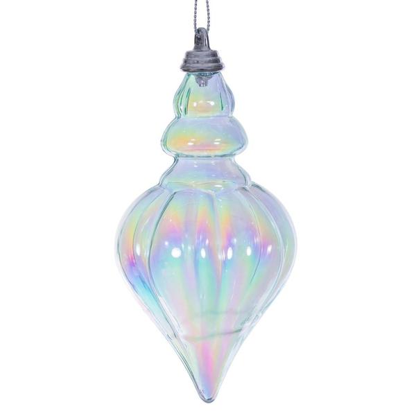 5" Baby Blue Iridescent Drop Ornament (3 Pack)