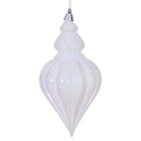 Vickerman 12" White Iridescent Drop Ornament