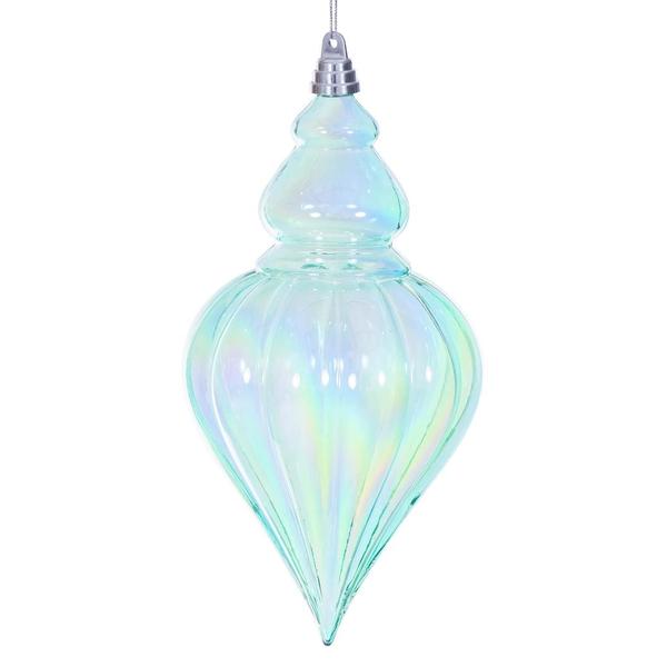 12" Teal Iridescent Drop Ornament