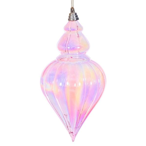 12" Pink Iridescent Drop Ornament