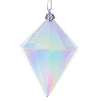 Vickerman 5" Clear Iridescent Glossy Diamond Ornament (3 Pack)