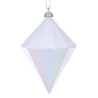 Vickerman 5" White Iridescent Glossy Diamond Ornament (3 Pack)