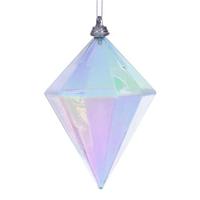 Vickerman 5" Baby Blue Iridescent Glossy Diamond Ornament (3 Pack)