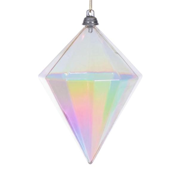 5" Champagne Iridescent Glossy Diamond Ornament (3 Pack)