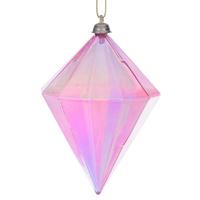 Vickerman 5" Pink Iridescent Glossy Diamond Ornament (3 Pack)