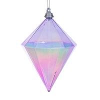 Vickerman 5" Lavender Iridescent Glossy Diamond Ornament (3 Pack)