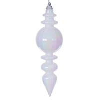 Vickerman 7.5" White Iridescent Glossy Finial Ornament (2 Pack)