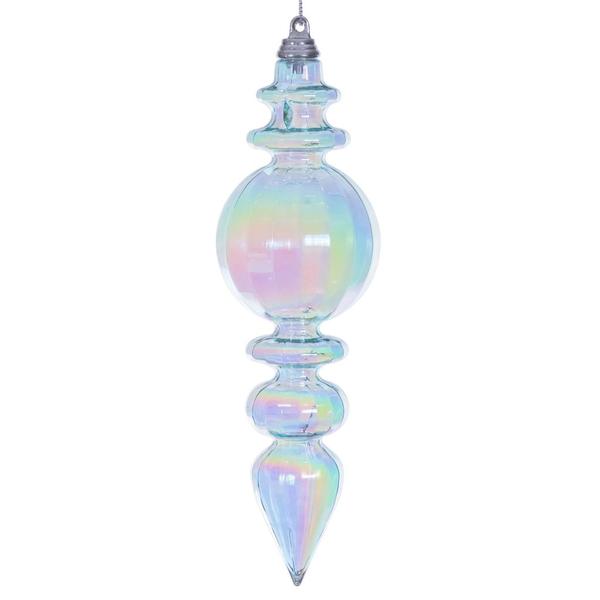 7.5" Baby Blue Iridescent Finial Ornament (2 Pack)