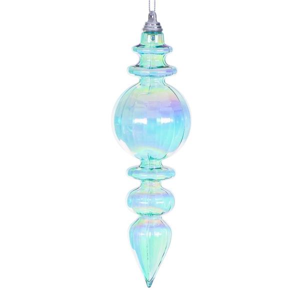 7.5" Teal Iridescent Finial Ornament (2 Pack)