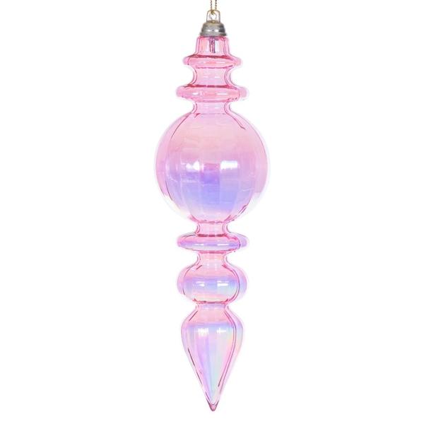 7.5" Pink Iridescent Finial Ornament (2 Pack)