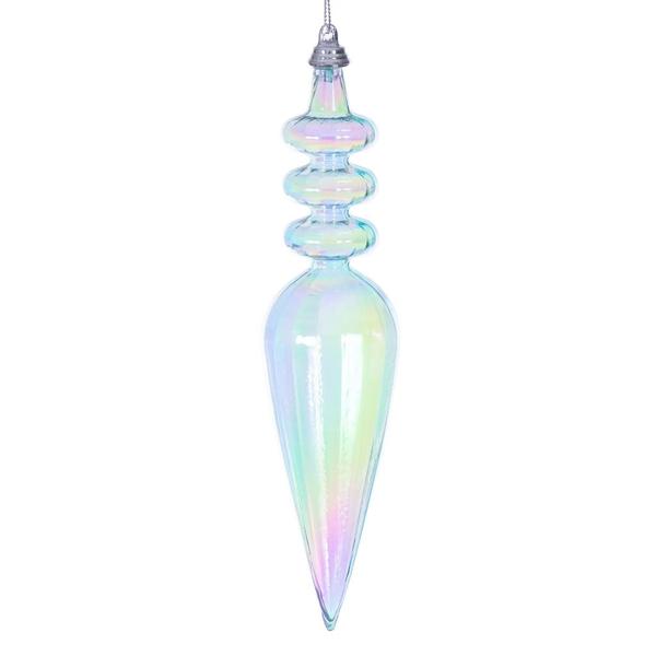 8.5" Baby Blue Iridescent Finial Ornament (2 Pack)