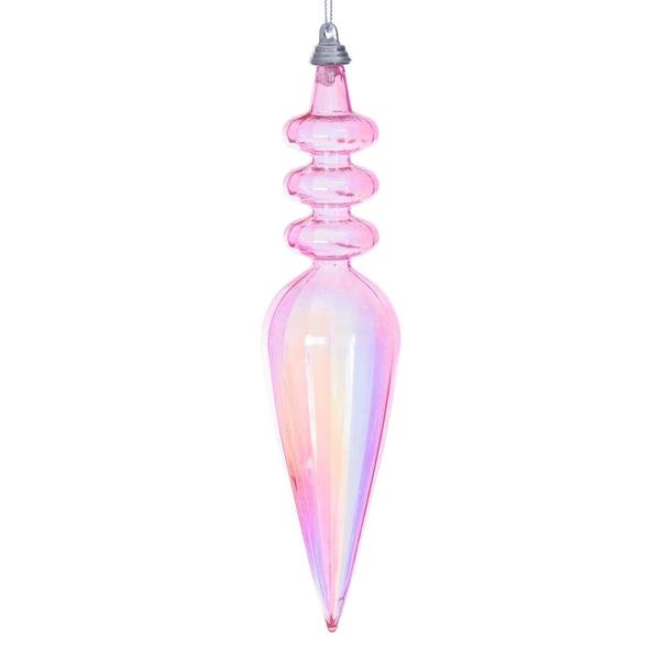 8.5" Pink Iridescent Finial Ornament (2 Pack)