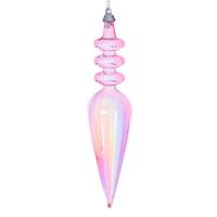 Vickerman 8.5" Pink Iridescent Finial Ornament (2 Pack)