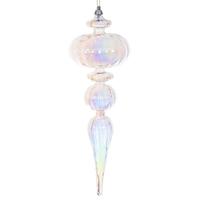 Vickerman 12" Champagne Iridescent Glossy Finial Ornament