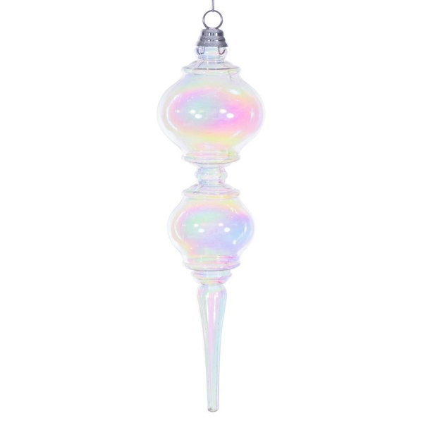 16.5" Clear Iridescent Finial 