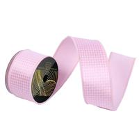 Vickerman 2.5" x 10Yd Pink/White Diagonal Checkerboard Dupion Backing Christmas Ribbon