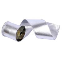 Vickerman 4" x 10Yd Silver Foil Wired Christmas Ribbon