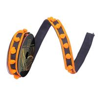 Vickerman 1" x 10yd Black Dupion Orange Pom Pom/Trim Christmas Ribbon