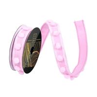 Vickerman 1" x 10yd Pink Dupion Pink Pom Pom/Trim Christmas Ribbon