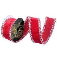 Vickerman 2.5" x 5yd Red Velvet Sequin Trim