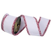 Vickerman 4" x 5yd White Velvet Dupion Backing Christmas Ribbon