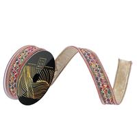 Vickerman 1" x 10yd Multicolor Jewel Gold Trim Christmas Ribbon