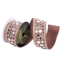 Vickerman 2.5" x 5yd Chocolate Metallic Gold Backing Christmas Ribbon