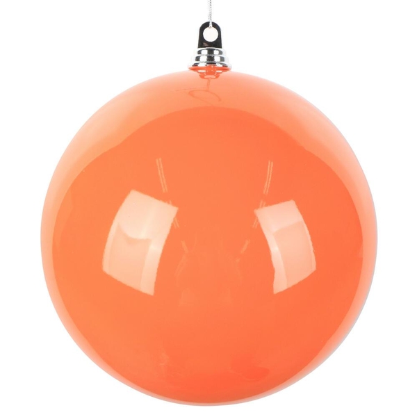 12" Orange Enamel High-Gloss Ball Ornament