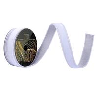 Vickerman 1" x 10yd Silver Velvet Dupion Backing Christmas Ribbon